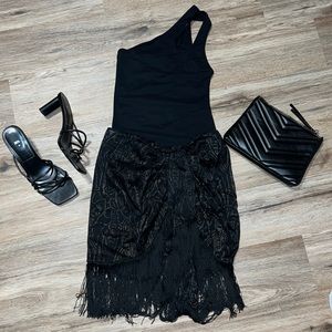 Zara mini fringe skirt